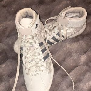 Wrestling shoes. Fairly new. Gray with dark gray stripes